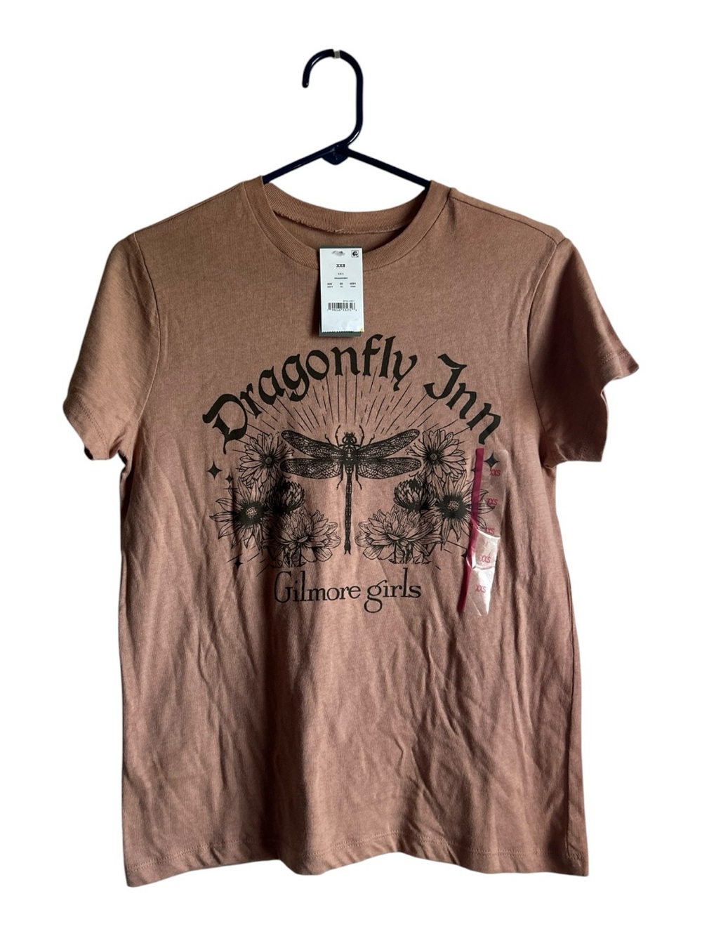 Size XXS Dragonfly Inn Graphic Tee - Brown Gilmore Girls Short Sleeve
